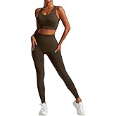 SJBSJB 2 Piece Workout Sets for Women Sports Bras and High Waisted Leggings Yoga Outfits Set for Women