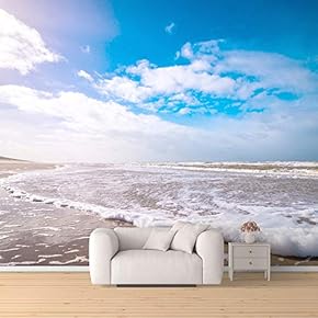 Wall Mural Romantic Beach Removable Wallpaper Wall Sticker for Bedroom Living Room - 66x96 inches