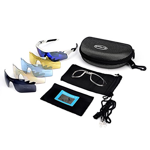 SPOSUNE Polarized Sports Sunglasses with 5 Set Interchangeable Lenses