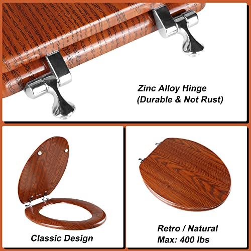 Elongated Toilet Seat Molded Wood Toilet Seat with Zinc Alloy Hinges