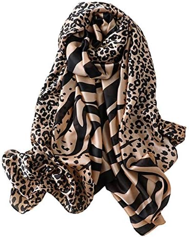 Basic Sense Bufanda De Perro Para Mujer | Estampado De Animal Satinado Y Suave | Ligera Tamaño 148x34 Cm | Regalo Original Para Amantes De Perros