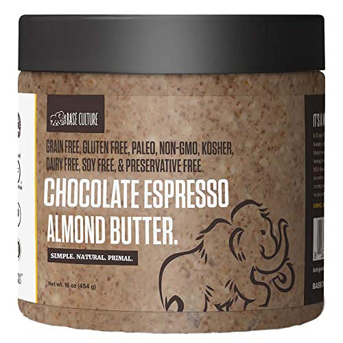 Base Culture Almond Butter, Chocolate Espresso | All Natural 100% Paleo Certified, Gluten Free, Grain Free, Non GMO, Dairy Free, Soy Free, Keto Friendly | 16oz, 1 Count - Thumbnail 2