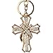 PDTXCLS Bolbove Blessed & Holy Cross Keychain Keyring Crystal Rhinestones Purse Pendant Handbag Charm (Clear)