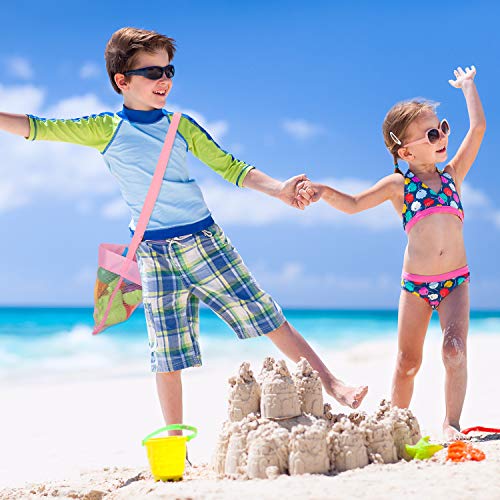 Maitys Pieces Shell Bags for Kids Colorful Mesh Seashell Bags