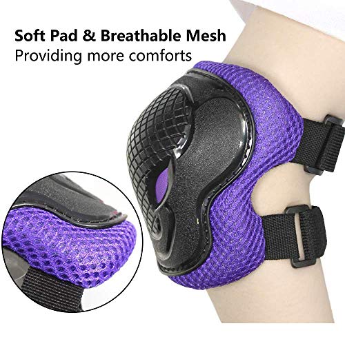 image for AresKo Kids/Youth Protective Gear Set, Kids Knee Pads and Elbow Pads W