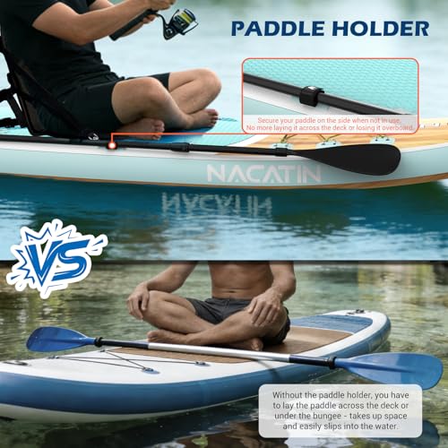 NACATIN Inflatable Stand Up Paddle Board,10'6"Upgrade Version Blow Up Paddle Boards for Adults with Premium SUP Accessories& Backpack,Adjustable Paddle,Camera Mount,Hand Pump, for Lake, River, Yoga