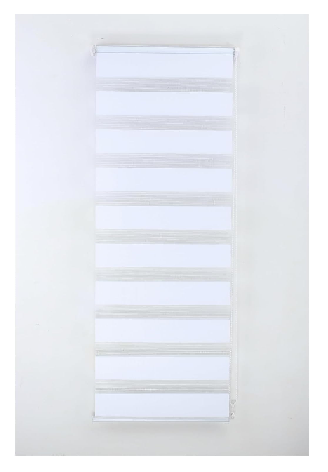 94cm x 165cm - White Curtians - Zebra/Vision Blinds - Double layer Fabric Roller shades - Day and Night Blind for Windows and Doors