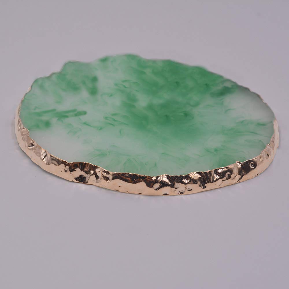 Resin Nail Art Palette, Kalolary Nail Art Cosmetic Mixing Palette Color Mixing Pigment Plate Polish Pigment Holder Drawing Plate Nail Art Painting Gel Palette Manicure Tool (Green) : Beauty