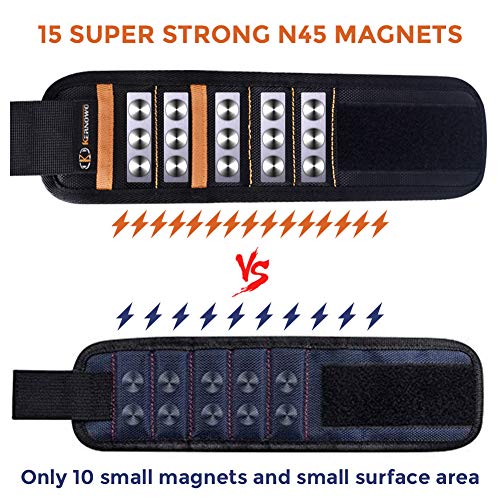 Magnetic Wristband With 15 Super Strong Magnets - Adjustable Tool Holder For Screws, Nails, Great DIY Gift - View #11