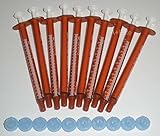 BAXA ExactaMed Oral Liquid Medication Syringe 1cc/1mL 10/PK Amber Medicine Dose Dispenser With Cap Exacta-Med BAXTER Comar Latex Free