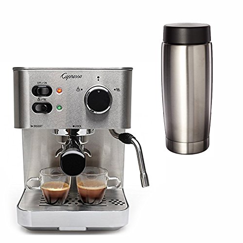 Click Here to See More Images Capresso 118.05 EC PRO Espresso and Cappuccino Machine with Jura 65381 Stainless-Steel 20-Ounce Milk Container with Lid