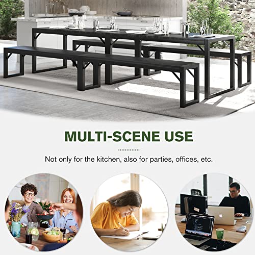 IMUsee 3Piece Dining Table Set for 46,Heavy Duty Kitchen Table with