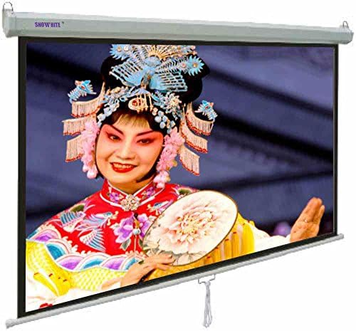 SNOWHITE 60" Manual Professional Plus pull down projection screen | 60 x 60 inches viewing area | 1:1 format | Wall or ceiling mounting | Gain factor of 1.2 for home cinema &amp; business environments