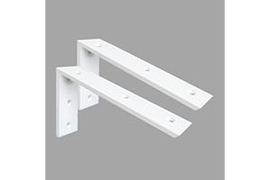 WALWE Countertop Support Bracket 2 Pack - 12 Inch Heavy Duty 3/8" Thick White Granite Support - 12"x6"x2.5" Shelf L Bracket Mantel Corbels for Quartz/Wood/Concrete/Laminate