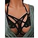 COSYOU Women Harness Elastic Cupless Cage Bra Hollow Out Strappy Crop Top Black M