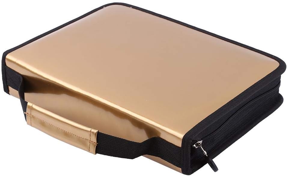 Oumefar Gold Large Pencil Case with 150 Elastic Slots Wrap Colouring Pencil Holder Pen Organizer Bag for Artists Drawing Art Sketches