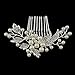 Sunshinesmile Bride Rhinestone Wedding Bridal Hair Comb Pearl Flower Hair Jewelry Crystal Headpiece