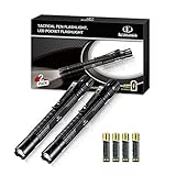 Flashlight Led Pen Pocket Light - [2 PACK] K KERNOWO Small EDC Tactical Penlight Waterproof with Clip Super Bright 240 High Lumens IPX6 for Camping, Automotive, Inspection (2AAA Batteries Included)