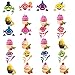 42 Pieces Shark Cake Topper for Baby Shark Birthday Party Supplies Cupcake Decorations(12 Colors)