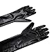MSemis Adult Sexy Wetlook Black Leather Fetish Long Gloves Club Party Costume Outfits Black Medium