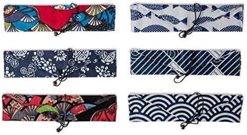 Reusable Straw Pouch - Japanese Vintage Design Bags for Straws, Stainless Steel Straws, Glass Straws, Silicone Straws, Cutlery, Utensils, Chopsticks