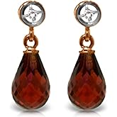 Galaxy Gold GG 14k Solid Gold Earrings with Diamonds and Garnets