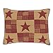 VHC Brands Classic Country Primitive Bedding-Ninepatch Star Red Sham, Standard, Burgundy