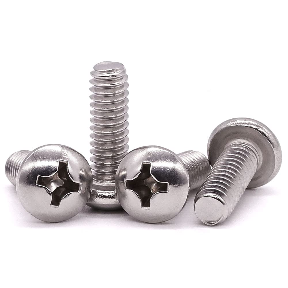 Photo 1 of #10-24 x 3/8" Pan Head Machine Screw, Phillips Drive, 304 Stainless Steel 18-8, Bright Finish, Fully Machine Thread, 50 Pcs