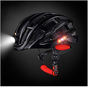Amazon 自転車用ヘルメット フロントとリアのledライト ウインカーヘルメット 3つの警告灯付きスマート自転車用ヘルメット 快適で軽量 防水 自転車用ヘルメット Abdominal Wheel 大人用ヘルメット