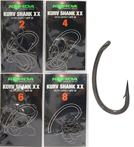Korda Kurv Shank XX Haken Karpfenhaken (10 Stück), Angelhaken zum Karpfenangeln, Haken zum Karpfenfischen, Haken für… – Bild 3