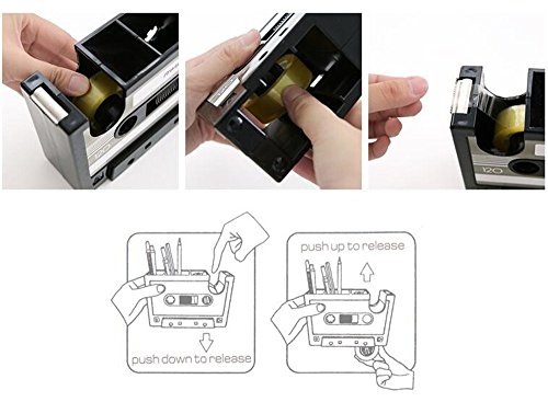 Cassette-Tape-Dispenser-Pen-Holder-Vase-Pencil-Pot-Stationery-Desk-Tidy-Container-Office-Stationery-Supplier-Gift-onepalace-blue