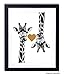 Gold Foil Art Print - Giraffe Love With Gold Foil Heart 8x10 inches