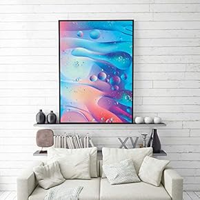 Framed Canvas Home Artwork Decoration Golden Abstract Style Canvas Wall Art for Living Room, Bedroom - 16x24 inches