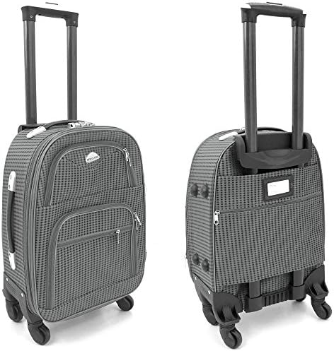 Expanding Lightweight 4 Wheel Spinner Trolley Case - Available in 4 sizes and 3 colours (19" Carry-on, Grey)