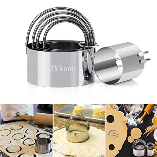 Dough Cutter Pastry Blender Biscuit Cutter Set, BYkooc Professional Stainless Steel Baking Dough Tools, Heavy Duty & Durable Kitchen Utensil Gift for Bread Cookie Pizza (3 Pcs/Set) - Thumbnail 3