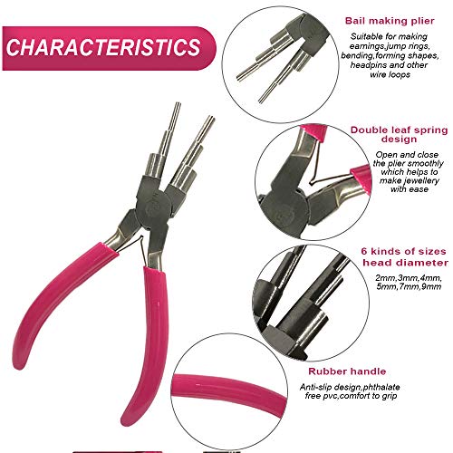 Nawabtek 6 in 1 Bail Making Plier, Tool for Making Jump and Ear Rings