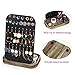 SRIWATANA Earring Holder Organizer Display, Metal Jewelry Organizer with Solid Wood Tray(62 Holes), Carbonized Black