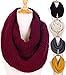 Knit Infinity Scarf for Women Thick Winter Warm Chunky Circle Loop Scarves Red Wine