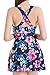 HengJia Women's Elegant Crossover One Piece Swimdress Skirted Bottom Swimsuit (FBA) Sakura Floral Print 2XL(US6-8)