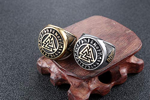 HIJONES Herren Nordischer Wikinger Symbol Ring aus Edelstahl – Bild 7