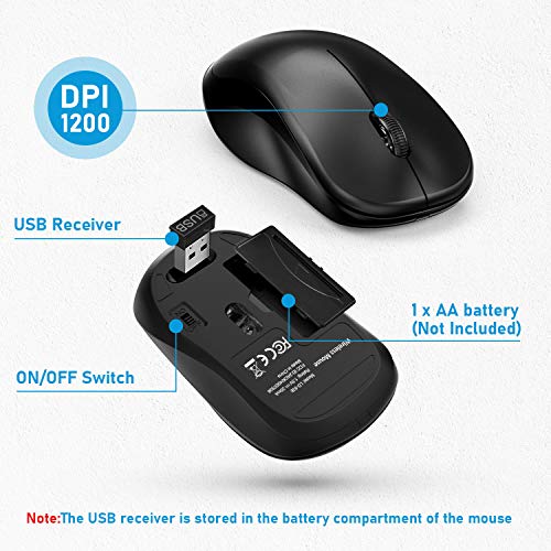 Wireless Keyboard and Mouse Combo, RATEL 2.4GHz Full Size USB Keyboard