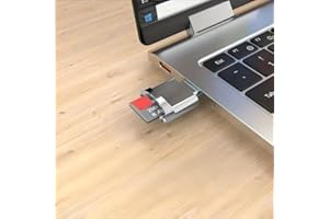 1Pc Dual USB-C & USB Card Reader for SD & TF Cards -High-Gloss Metallic Finish-256GB Capacity-Compatible with Smartphone Lapt