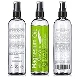 BEST MAGNESIUM OIL SPRAY with Aloe Vera for Best Results, 100% Pure for Powerful Relief of Sore Muscles, Restless Leg Syndrome, Chronic Back Pain, Migraine Headaches, Insomnia