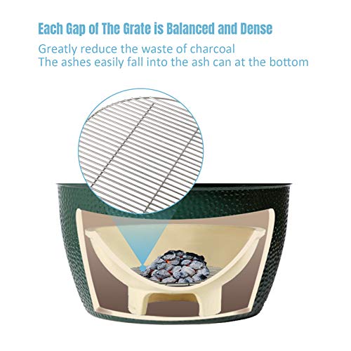 KAMaster 17" BBQ High Heat Stainless Steel Charcoal Fire Grate Fits for XL Big Green Egg Fire