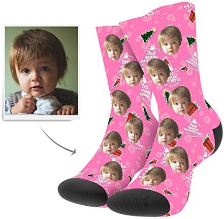 MY PHOTO SOCKS Custom Printed High Crew Socks Christmas Gift for Women Men