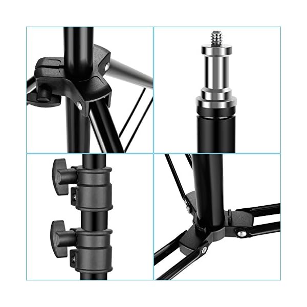 Neewer 2 Stück Lichtständer - metallischer einstellbarer 92-200 Zentimeter Schwer Duty Unterstützungsständer für… – Bild 6