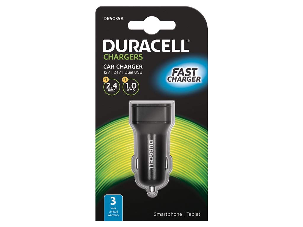 Duracell dr5035 a Universal Black Mobile Phone Charger – Mobile Phone Chargers (Car, Car Cigarette Lighter, Black, 5 V, 1 A)