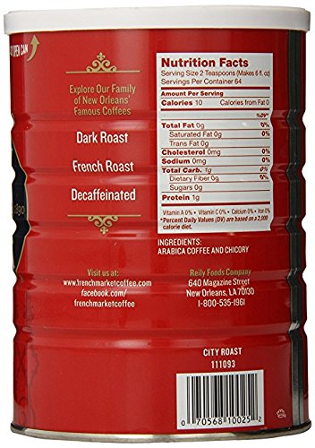 FRENCH MARKET COFFEE & CHICORY DARK ROAST GROUND COFFEE, 12OZ CAN (PACK OF 1)