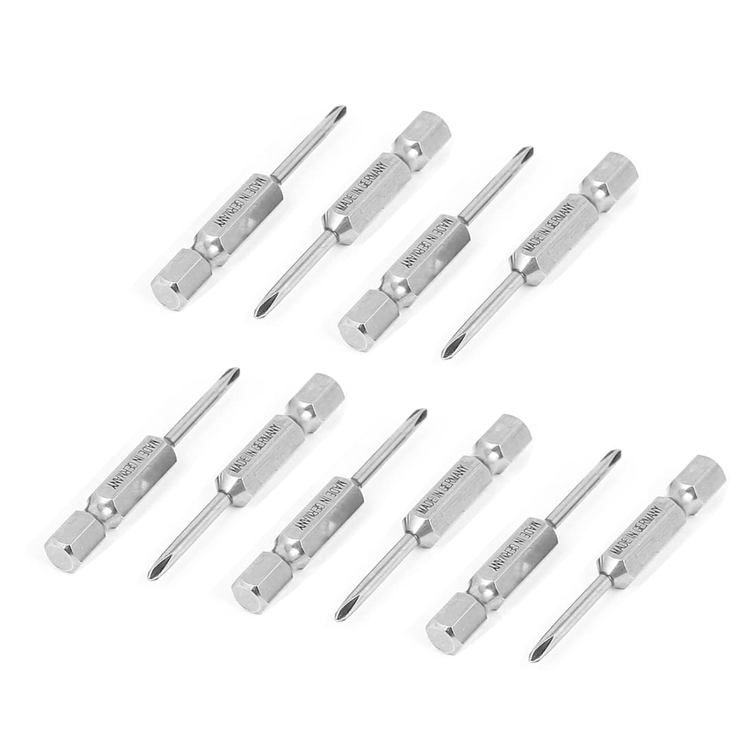 Sourcingmap 1/4-inch x 2.5mm PH0 Magnetic S2 Steel Phillips Screwdriver Bits 10pcs