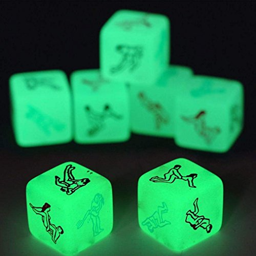 ETAOLINE Party Game Dice, Funny Toy Drinking Romance Erotic Craps Dices (1 Pcs Green (Luminous))